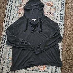 Hooded  charcoal gray sweatshirt size Large